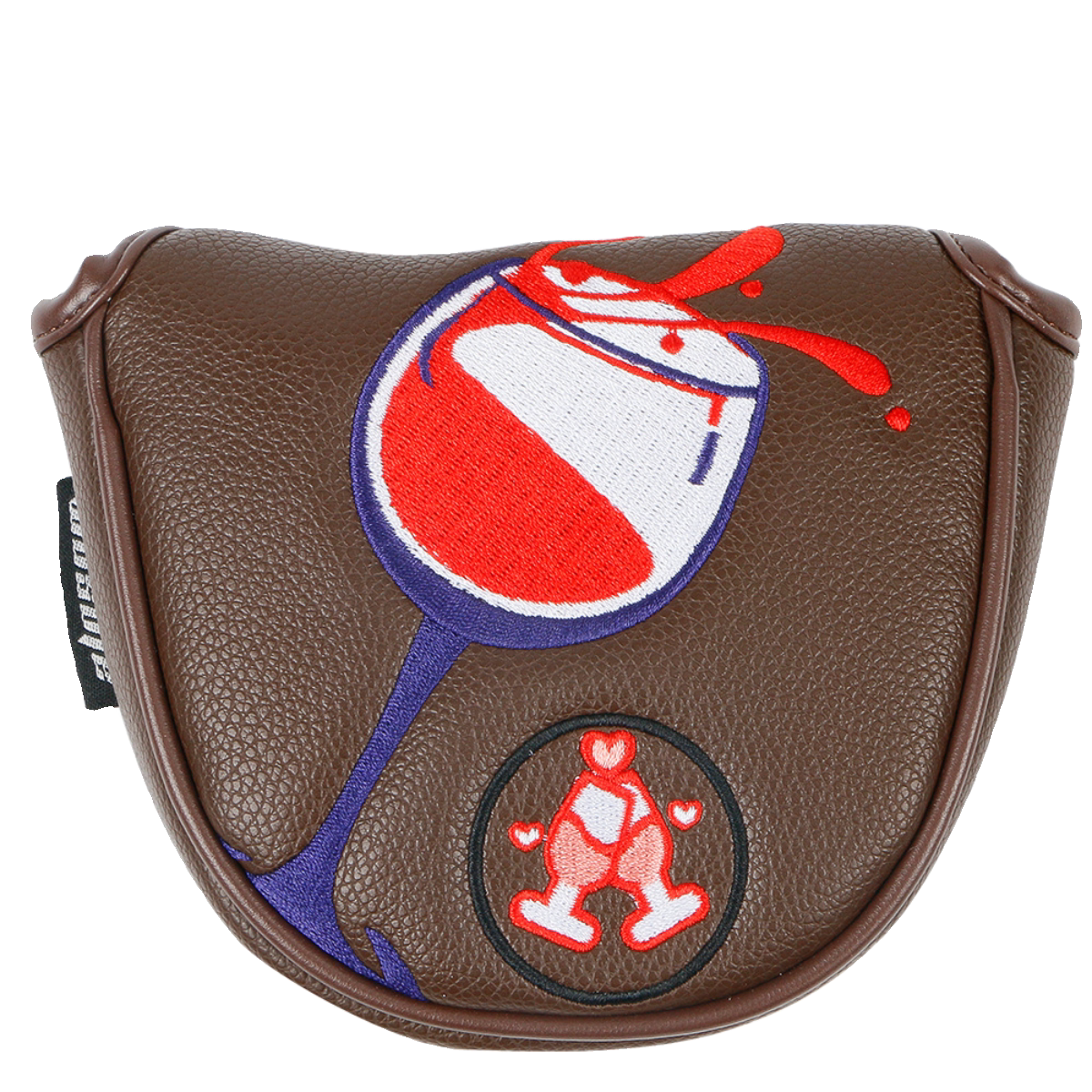 Capa para taco de golfe de alta qualidade em PU, semicírculo reto, várias cores disponíveis, estampa de taça de vinho, impermeável._voghion.com
