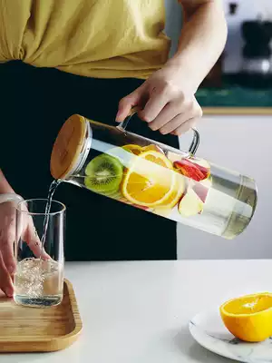 Nordic glass hot and cold water bottle home temperature resistant cold water cup cold water bottle cold drink set transparent Japanese water