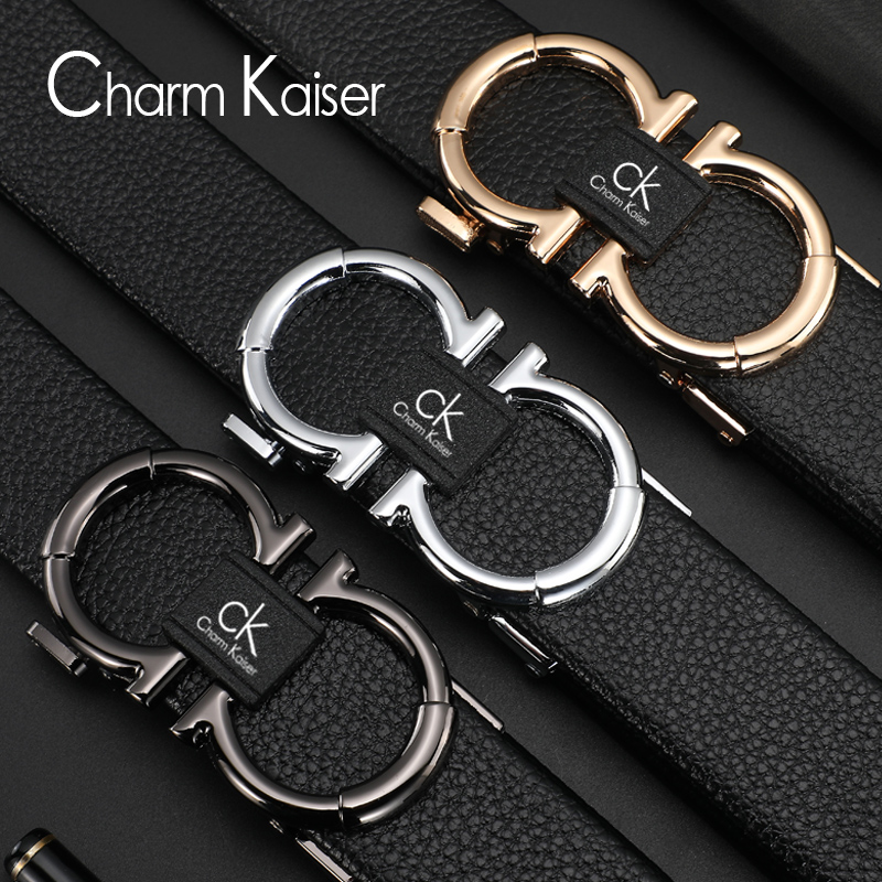 Small CK belt male tide leather automatic buckle belt young guy Joker belt student Men's belt