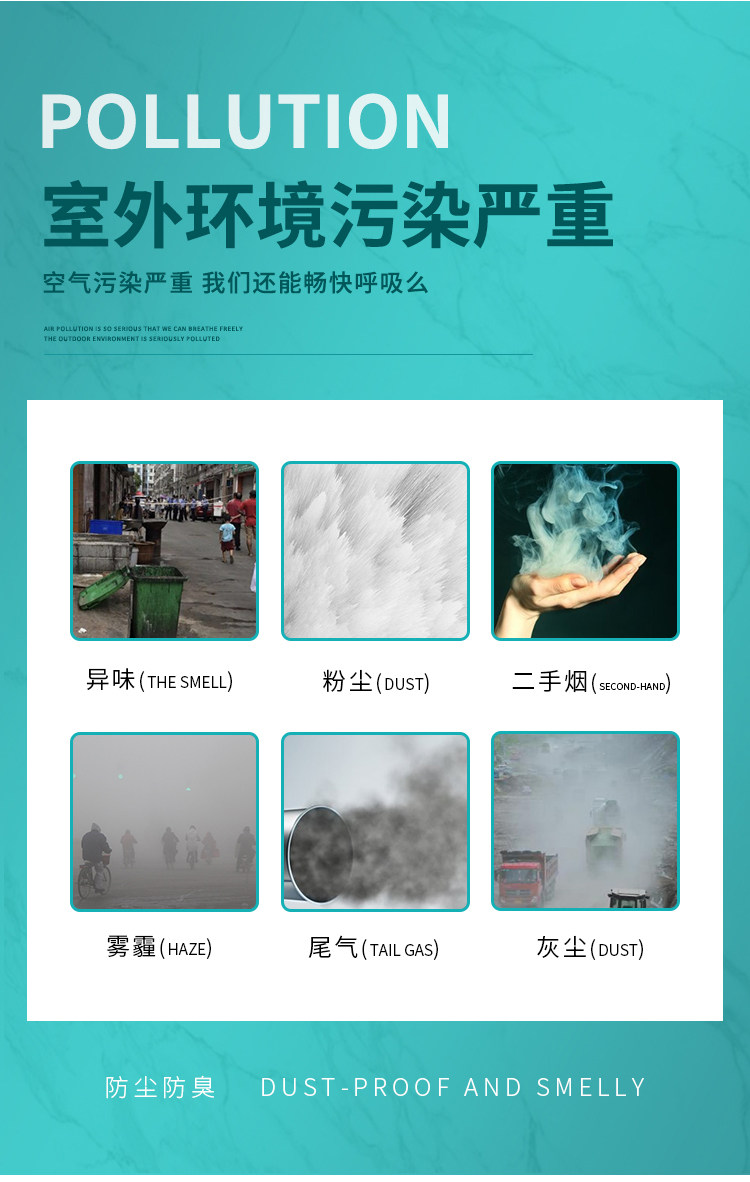 日本e+ 双阀门棉布口罩 防尘防雾霾防臭 可清洗 图3