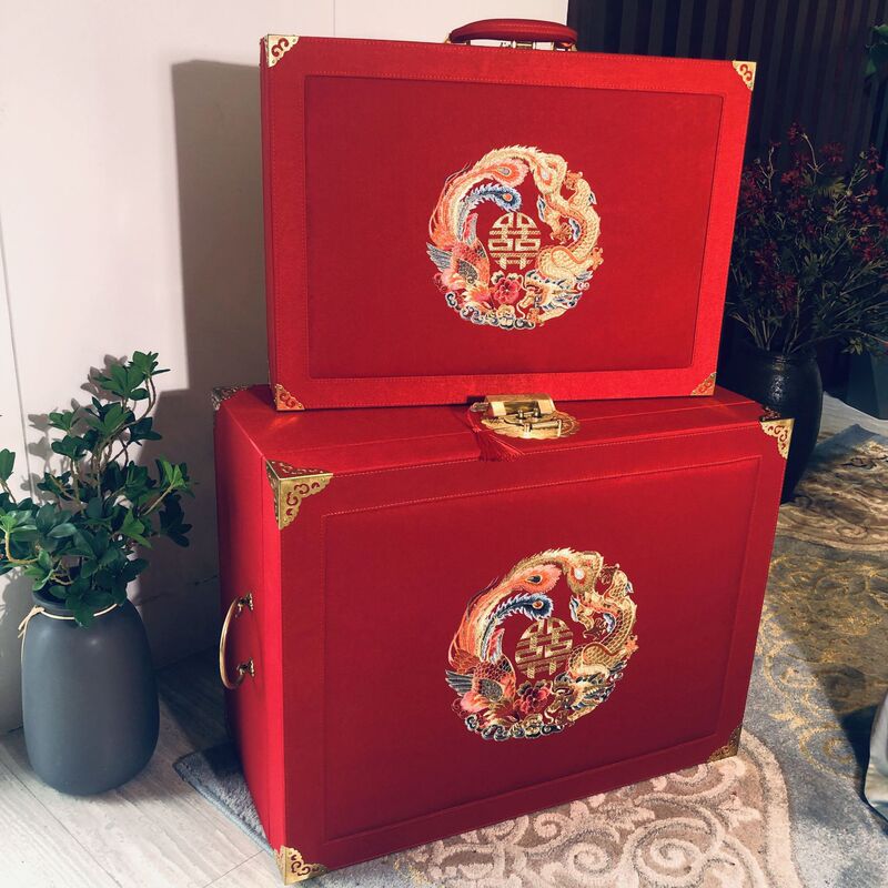 Hg Wedding Gift Box, Engagement Gift Box, Dowry Money Box, Box for Traditional Chinese Wedding Dress, Wedding Quilt Box, Dowry Box, Suitcase