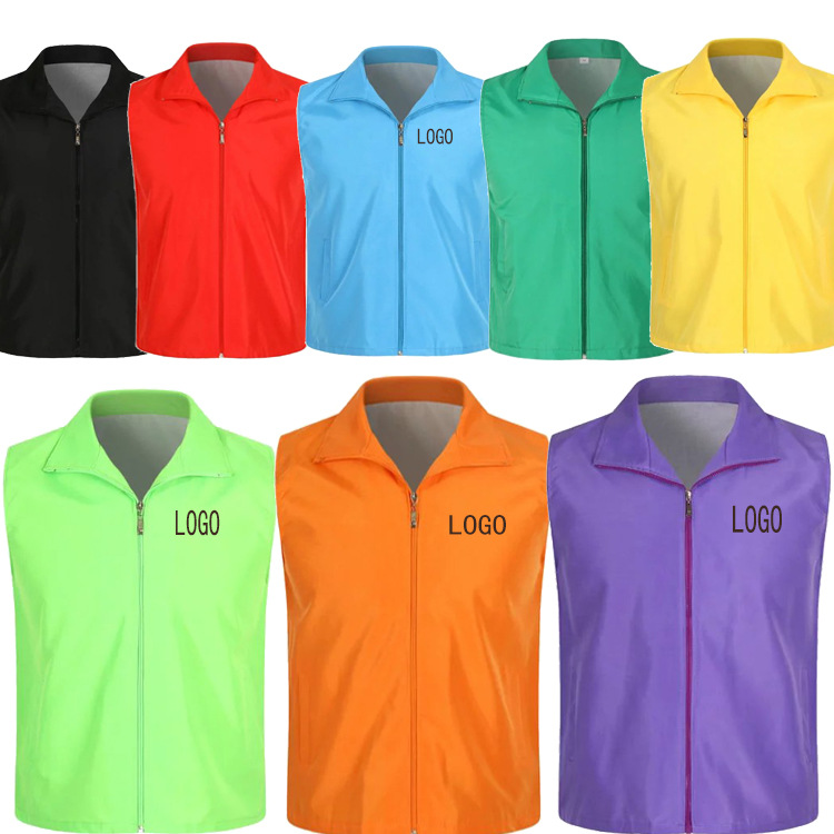 Multi-pocket vest custom vest rural garment supermarket public welfare clothes printed LOGO decorative advertisement