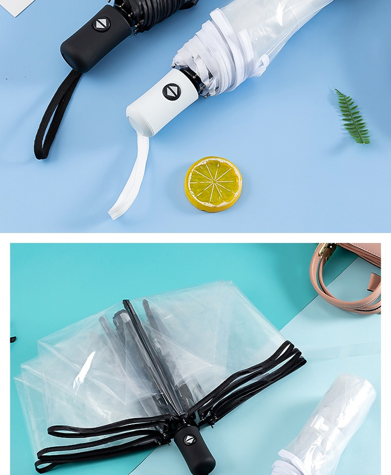 白色透明伞网红拍照伞男女大号小清新日系雨伞加厚结实自动伞折叠