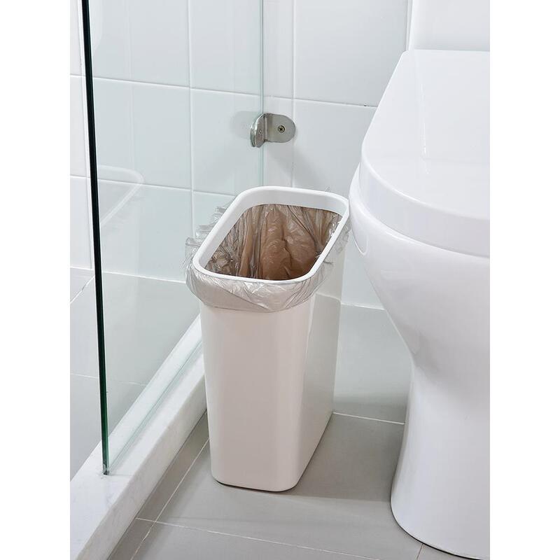 Trash Can with Lid for Bathroom Crevices, Household Kitchen Gap Rectangular Waste Bin, Toilet Paper Basket