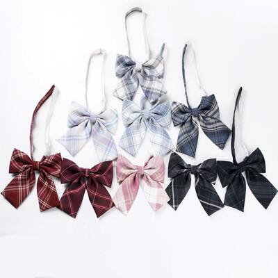 【 Bow Tie Collection 】jk flat corner bow tie, collar checkered, college style graduation accessories, bow tie and other small items