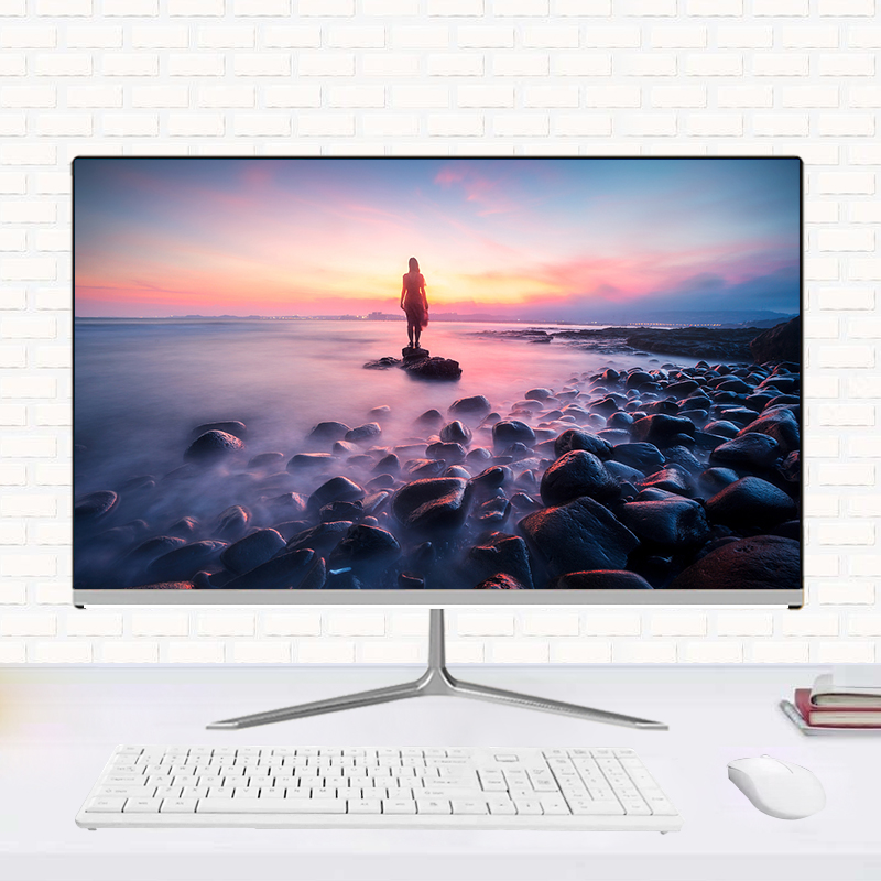 クアッドコアi5オールインワンコンピュータi7新しい19-27インチオフィスホームオンラインクラス仲介メインデスクトップコンプリートセット