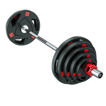 Daweijian rubber-coated barbell set professional mens fitness household large hole Austrian bar commercial weightlifting plate squat curved bar