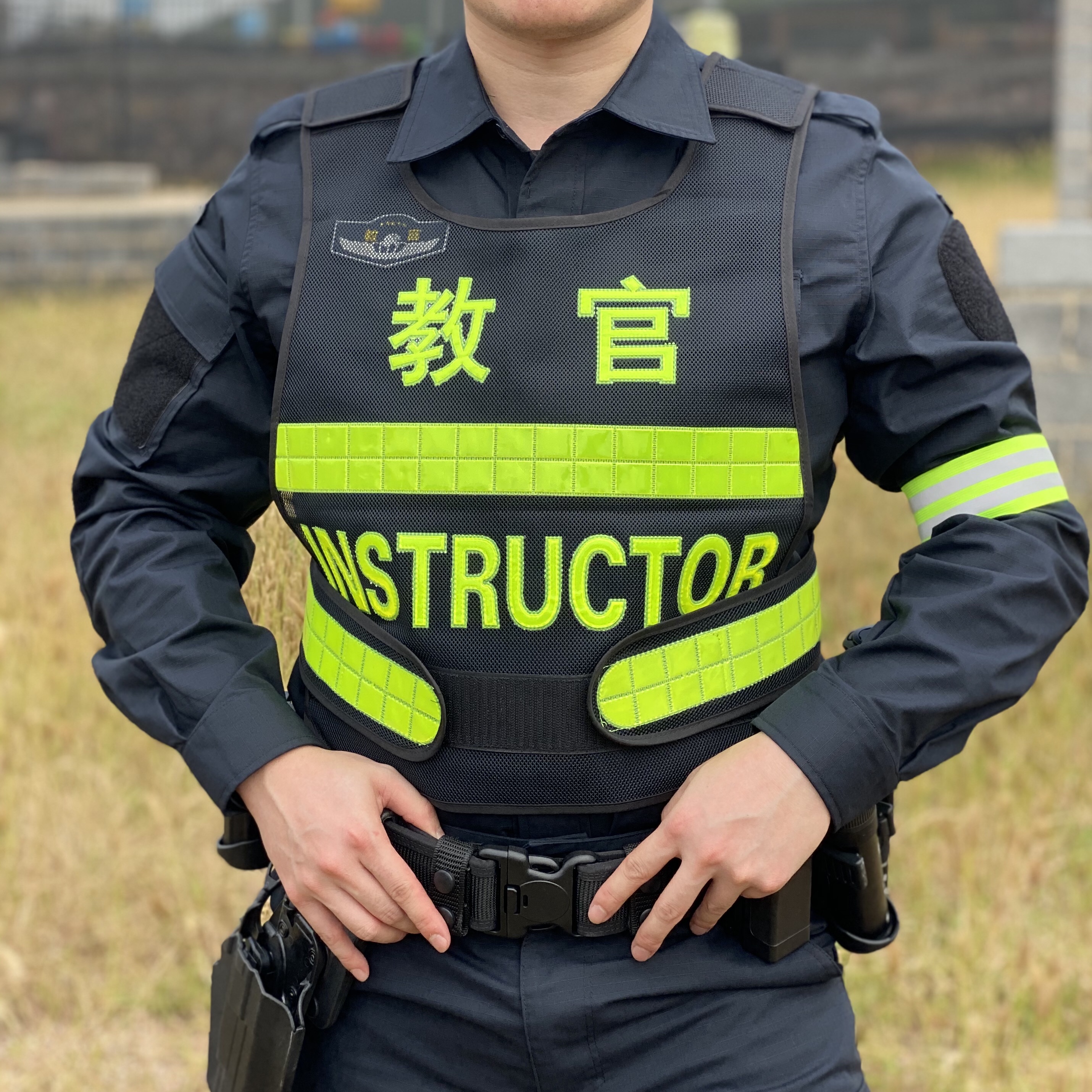 Rijiu instructor vest gauze breathable fluorescent high-resolution reflective vest commander tactical vest custom vest