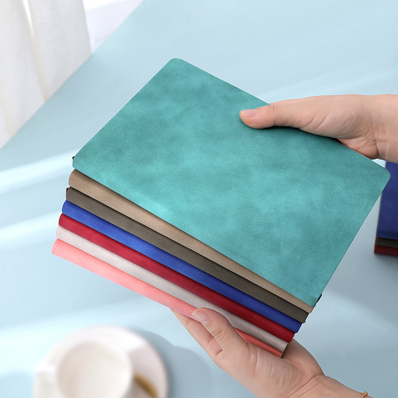 Notebook simple college student diary retro notepad Business sheep Papi soft leather small portable printable logo work meeting record book a5 b5 classroom notebook customization