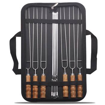 Bbq430/201 stainless steel kebab skewers, barbecue skewers, flat iron skewers, grilling needles, barbecue forks, barbecue utensils