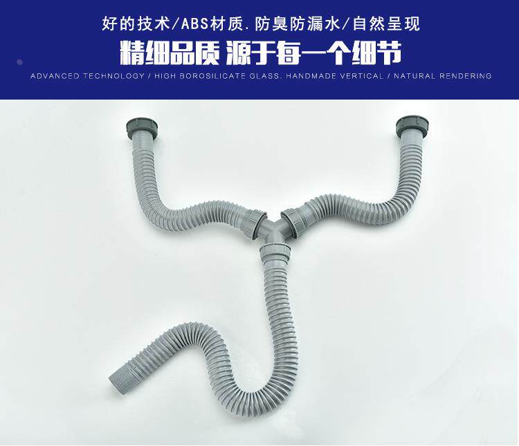 товар из китая 简易三通下水管带头简易三通下水管 防臭下水管 台盆面盆下水器定