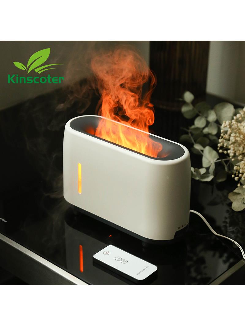 Remote control colorful flame humidifier household flame aromatherapy machine large mist volume essential oil diffuser diffuser diffuser atmosphere light