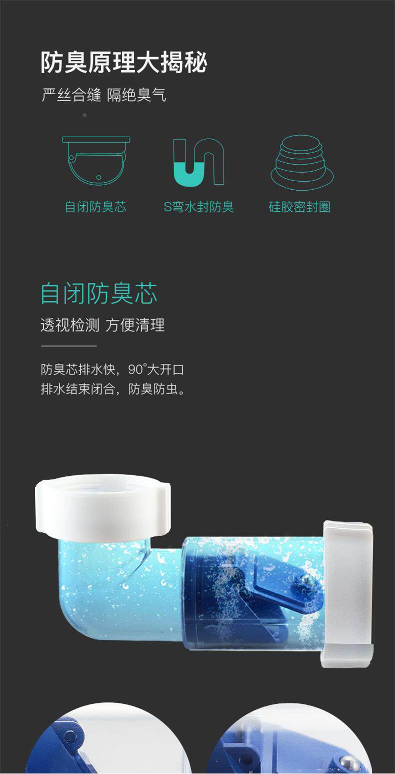 Штуцер трубы 横排下水管防臭防虫墙排下水器下水管洗脸盆菜盆面盆水槽下水软管
