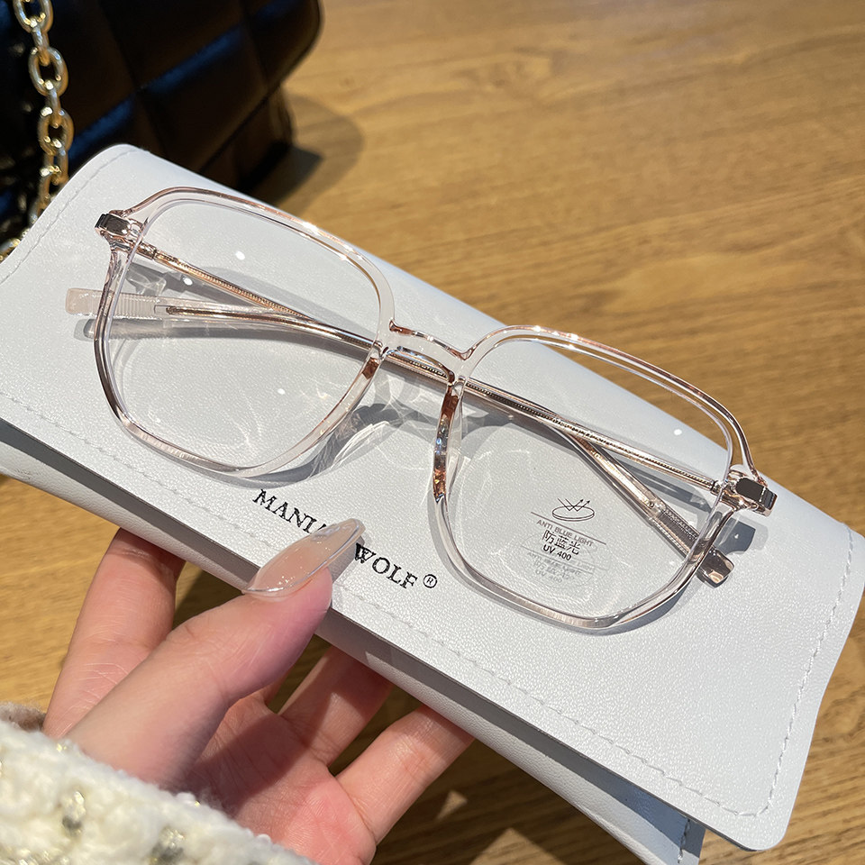 Mania wolf myopia glasses women's anti-blue light can be equipped with a large frame Korean version of the Korean version of the trendy face small eye frame male