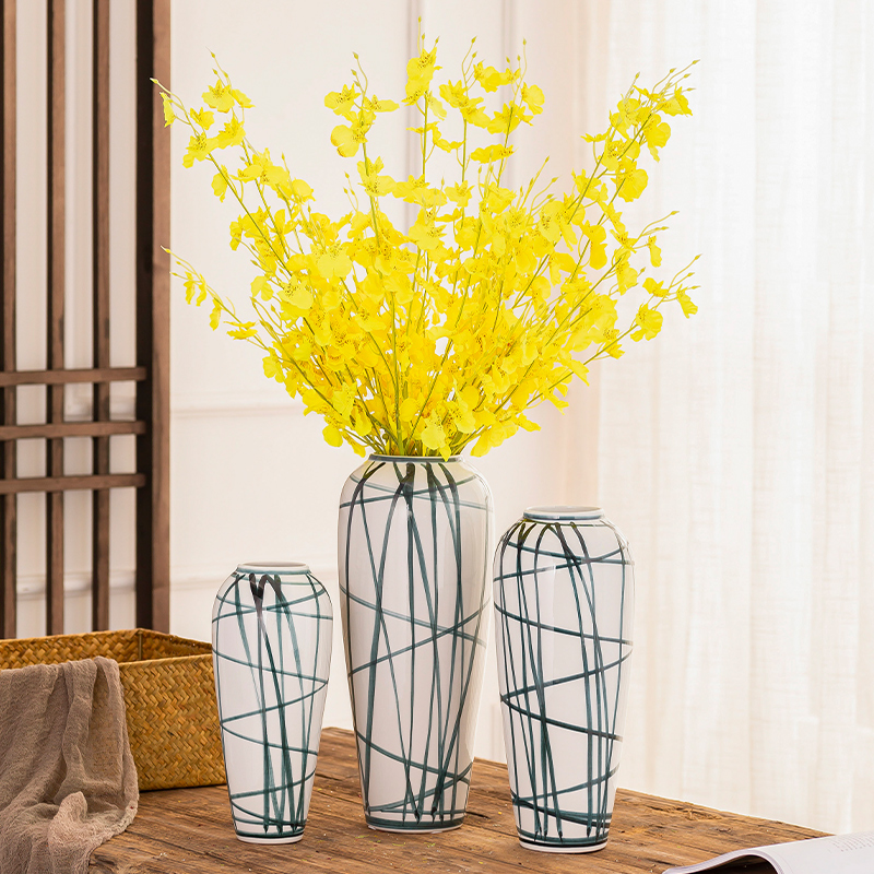 Ceramic dry flower decoration water raise floret bottle furnishing articles Nordic sitting room TV ark, creative flower arranging contracted household act the role ofing is tasted