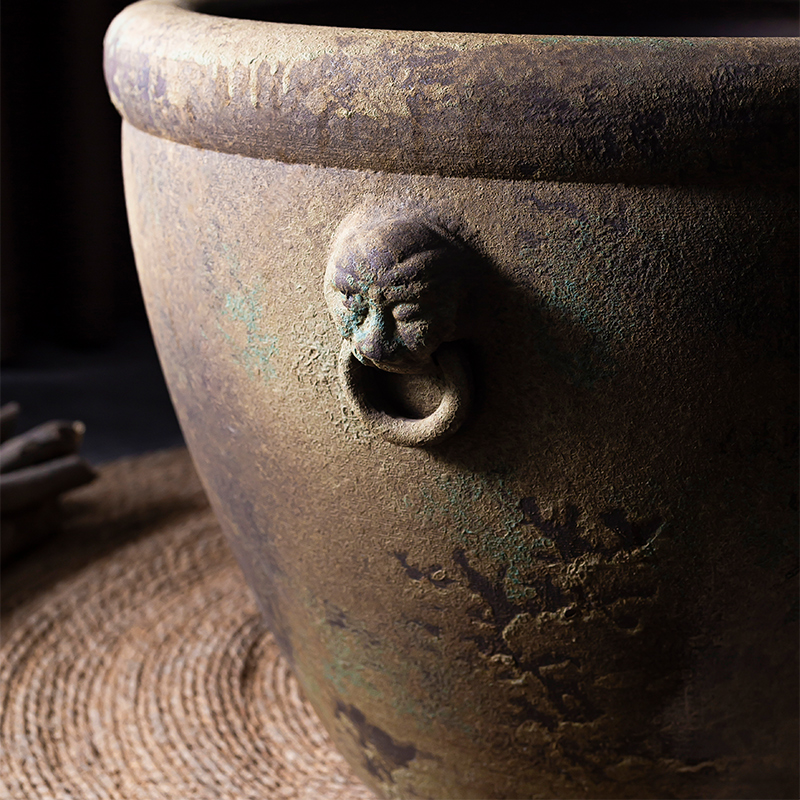 The Head ceramic VAT restoring ancient ways coarse pottery aquarium furnishing articles courtyard garden manual tank landing of large diameter flowerpot