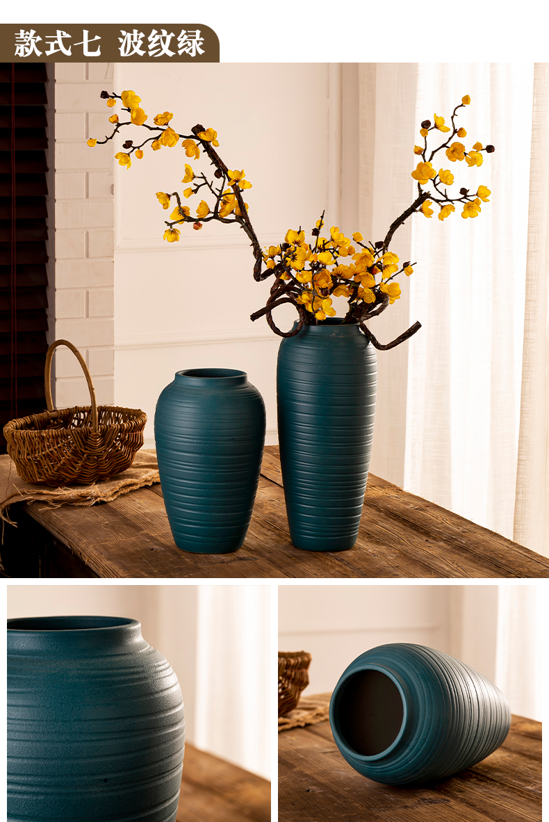 Vase furnishing articles clay ceramic dried flowers sitting room adornment flowers water table to restore ancient ways of jingdezhen porcelain Vase