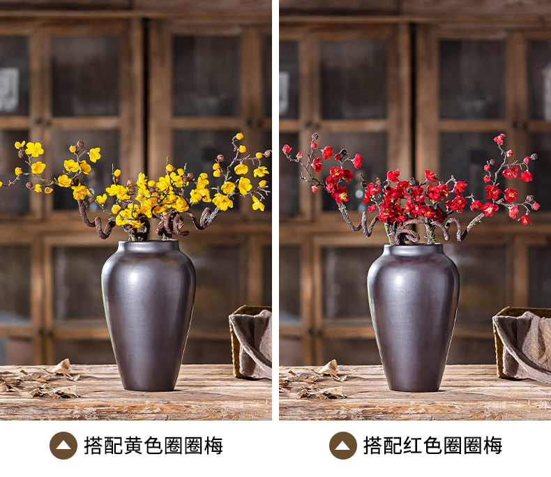 New Chinese style ceramic vase furnishing articles dried flowers, flower arrangement, black flower implement the sitting room porch TV ark, household soft adornment