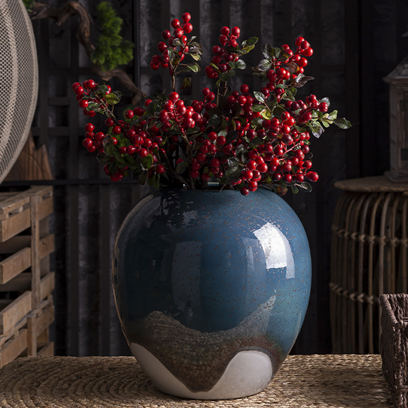 Creative light Europe type TV ark, sitting room key-2 luxury decoration household furnishing articles flower arranging round ceramic vase housewarming gift
