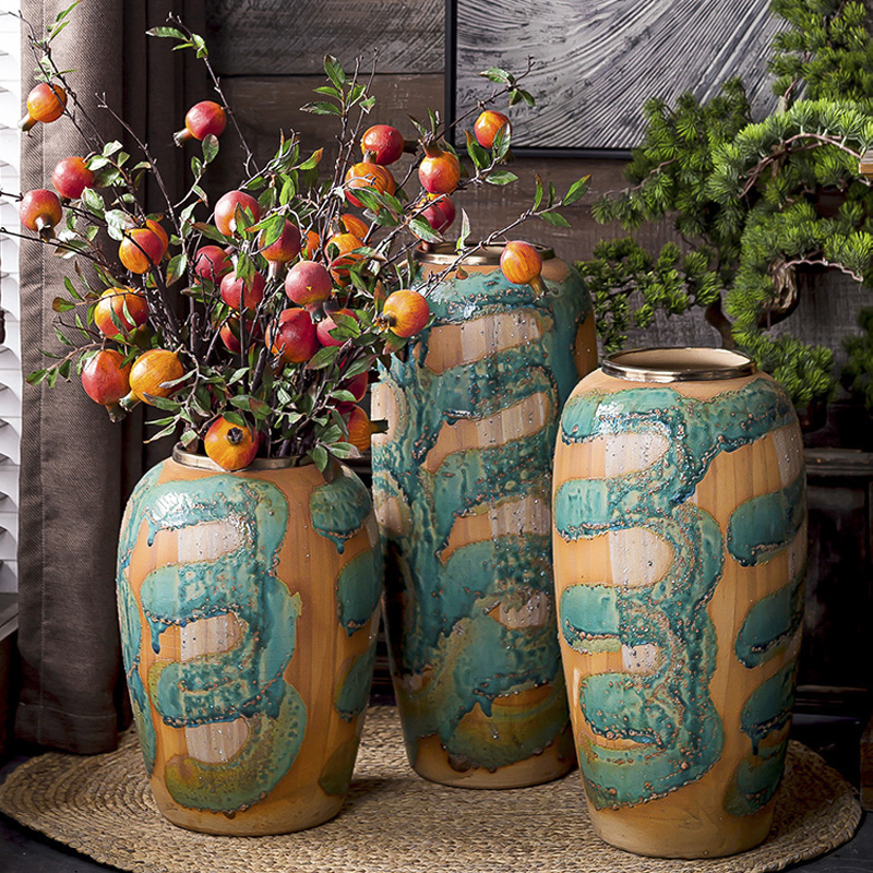 Do old manual coarse TaoHua device furnishing articles imitation pottery unearthed pottery vase of large Japanese teahouse zen flowerpot