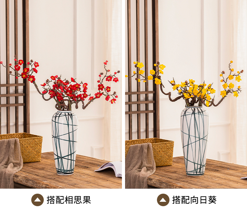 Ceramic dry flower decoration water raise floret bottle furnishing articles Nordic sitting room TV ark, creative flower arranging contracted household act the role ofing is tasted