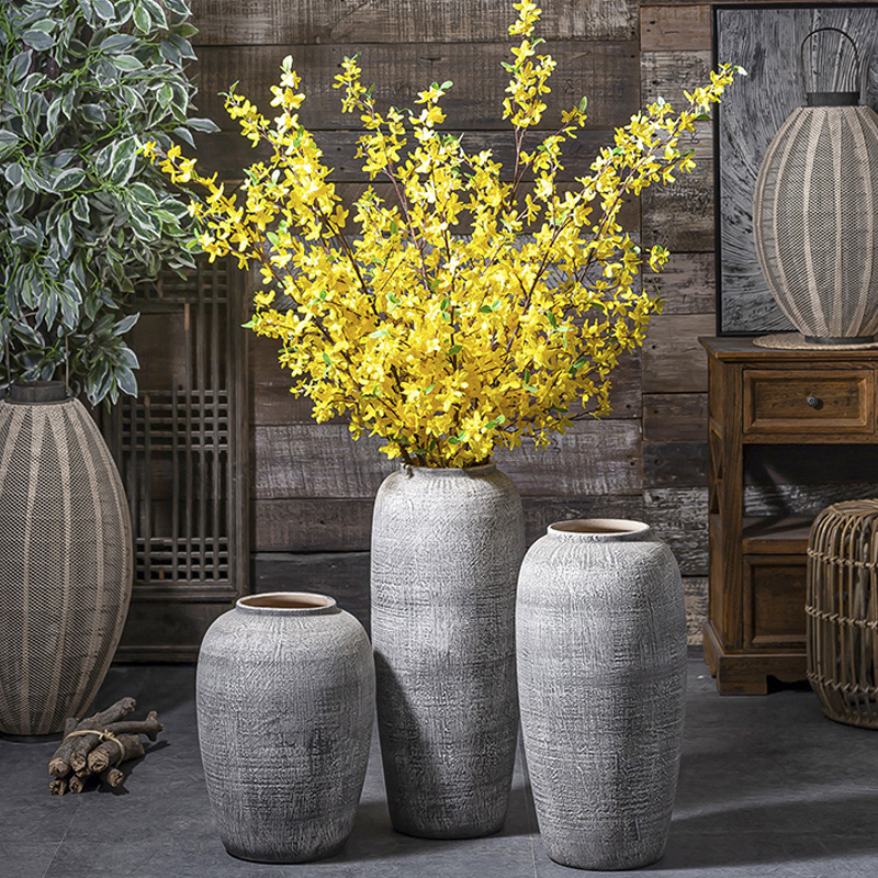 Contracted and I ceramic dried flowers, restoring ancient ways of large vases, jingdezhen pottery decorative furnishing articles sitting room flower pot