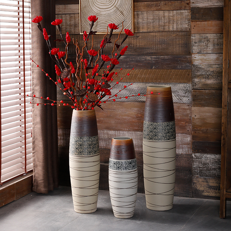 Jingdezhen furnishing articles dried flowers decorative ceramic flower arrangement sitting room be born a large vase retro artificial flowers light key-2 luxury decorative porcelain