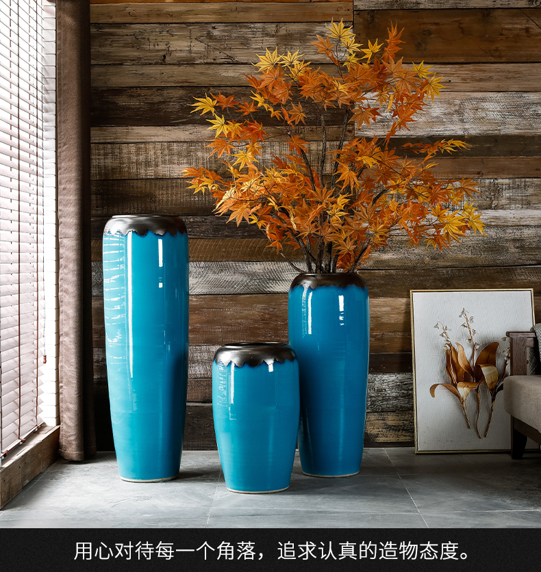 American landing large ceramic vase furnishing articles contracted and I sitting room flower arranging dried flower hotel villa European - style decoration