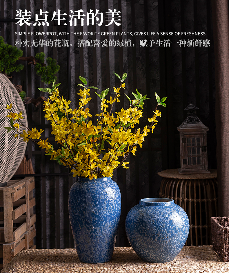 Vase furnishing articles flower arranging light sitting room key-2 luxury decoration of Chinese style household act the role ofing is tasted ceramics American Nordic creative contracted web celebrity