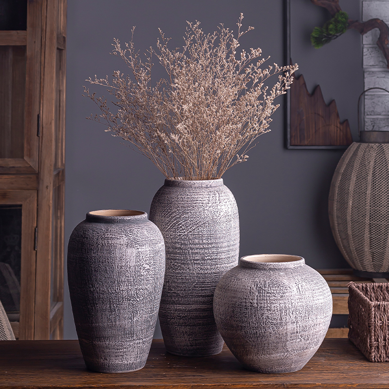 Contracted and I ceramic dried flowers, restoring ancient ways of large vases, jingdezhen pottery decorative furnishing articles sitting room flower pot