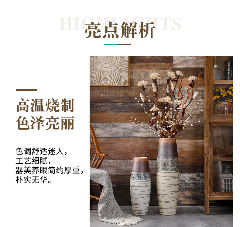 Jingdezhen furnishing articles dried flowers decorative ceramic flower arrangement sitting room be born a large vase retro artificial flowers light key-2 luxury decorative porcelain