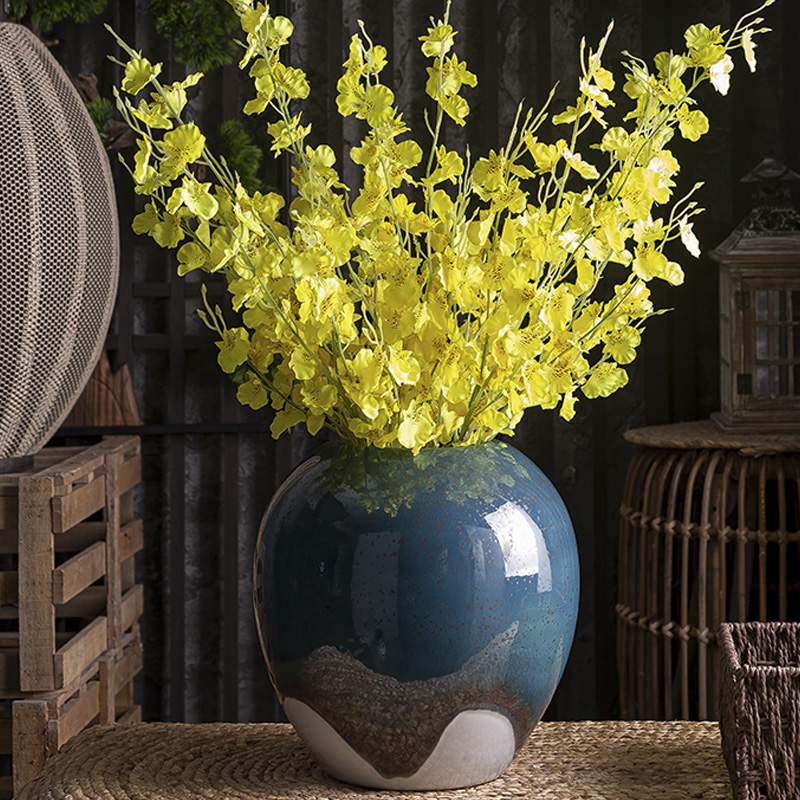 Creative light Europe type TV ark, sitting room key-2 luxury decoration household furnishing articles flower arranging round ceramic vase housewarming gift
