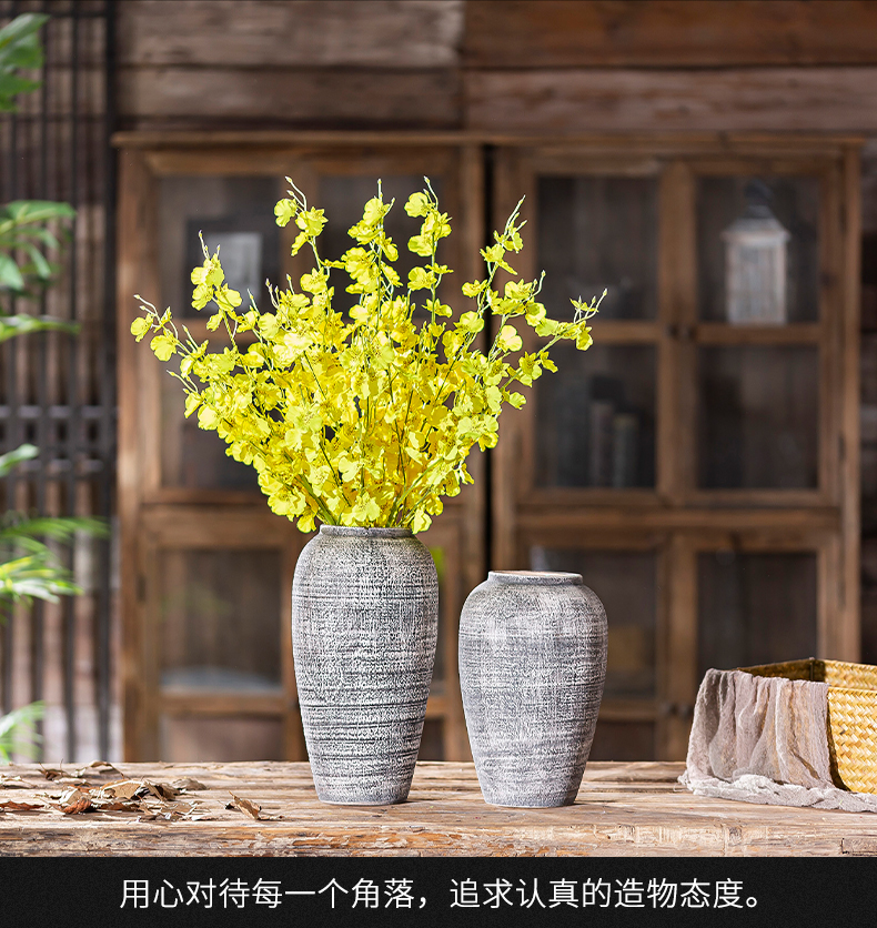 Jingdezhen ceramic vase restoring ancient ways furnishing articles creative table dry flower arranging flowers archaize sitting room do old pottery decoration