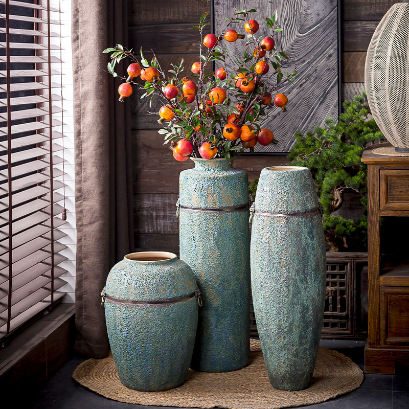 Restore ancient ways the ground vases, antique bronze, ceramic flower implement do old blue glaze Chinese wind furnishing articles drama props vase