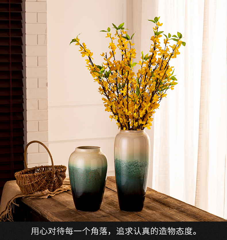 Vase furnishing articles clay ceramic dried flowers sitting room adornment flowers water table to restore ancient ways of jingdezhen porcelain Vase