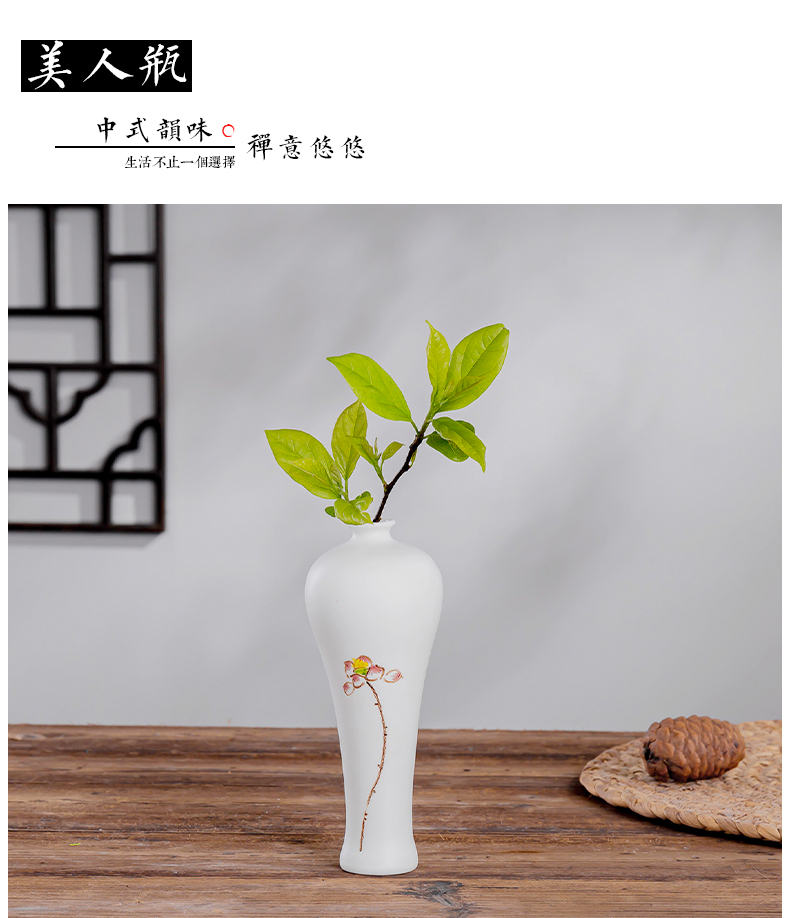 Japanese mini ceramic vase vase floral outraged tea zen Chinese copper grass home furnishing articles porcelain ornaments