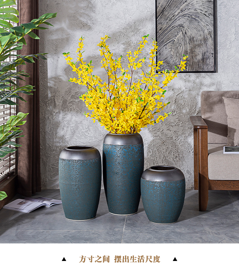 New Chinese style ceramic sitting room place flower arranging European - style wedding gift aqua blue American home decoration vase