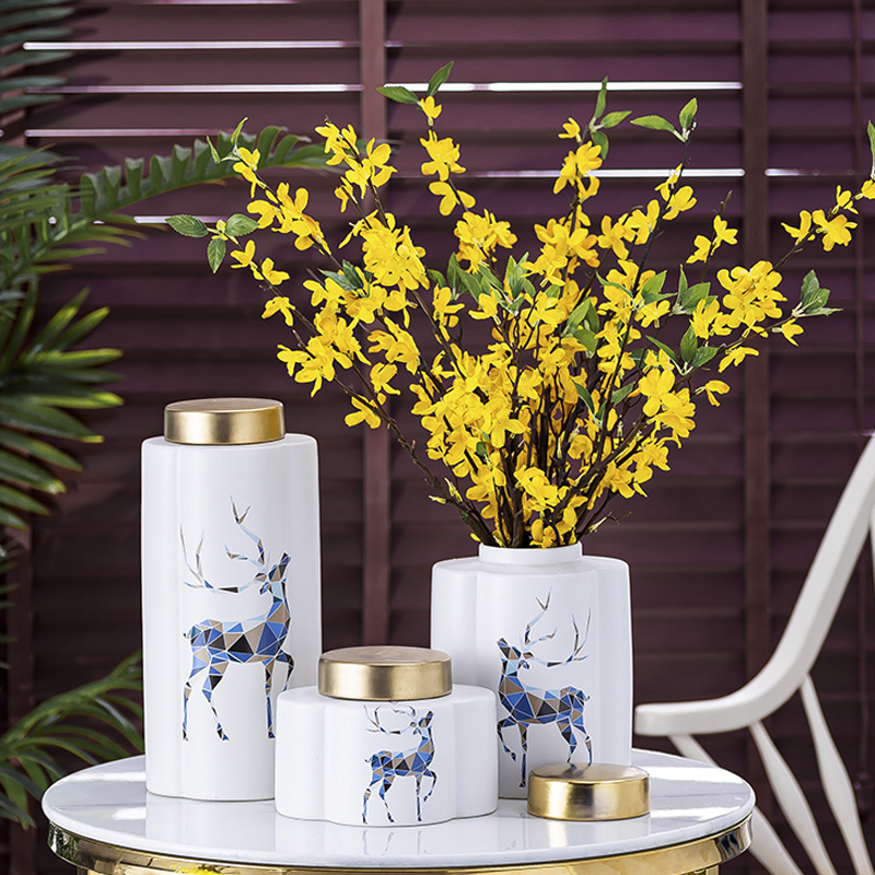 Light European - style key-2 luxury ceramic vase jar furnishing articles ins sitting room flower arranging storage I and contracted creative decorations