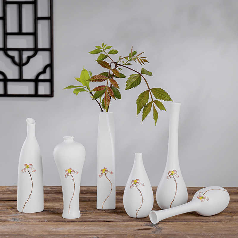 Japanese mini ceramic vase vase floral outraged tea zen Chinese copper grass home furnishing articles porcelain ornaments
