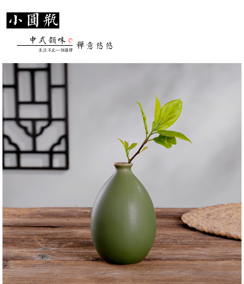 New Chinese style mini floret bottle ceramic flower arranging furnishing articles sitting room tea table floral desktop zen household ornaments