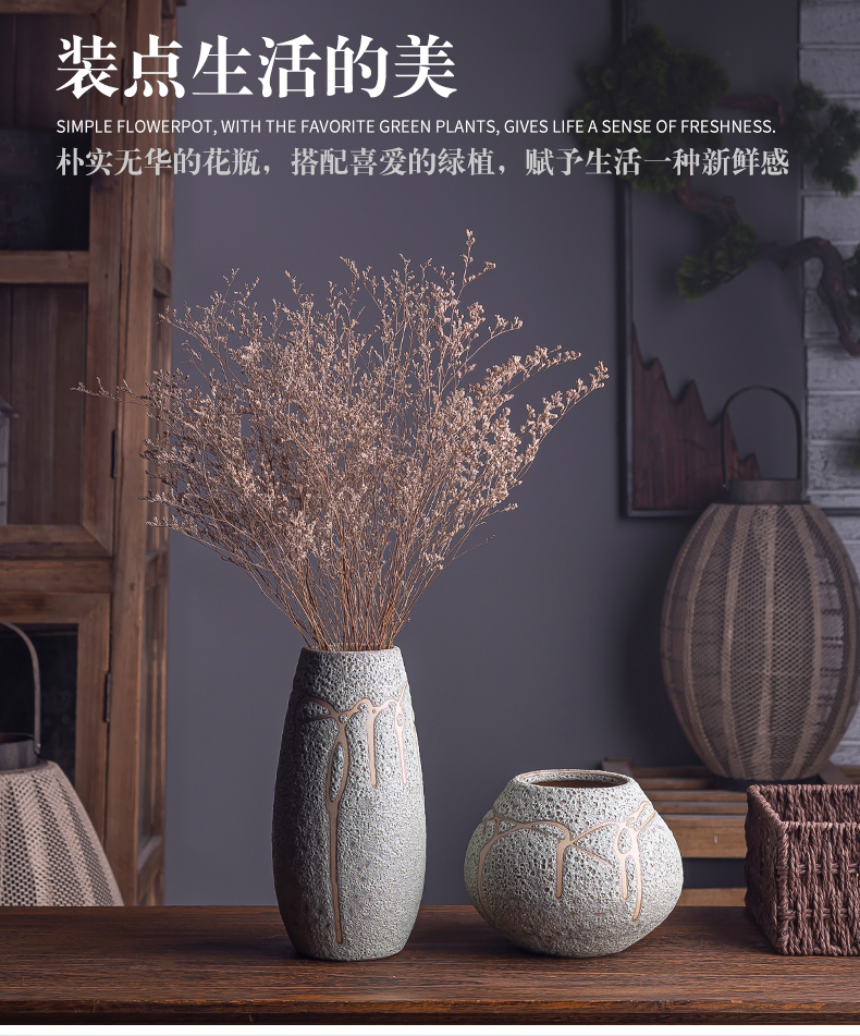 American restaurant sample room soft adornment ceramic flower vases, flower arrangement sitting room porch tea table restoring ancient ways, furnishing articles