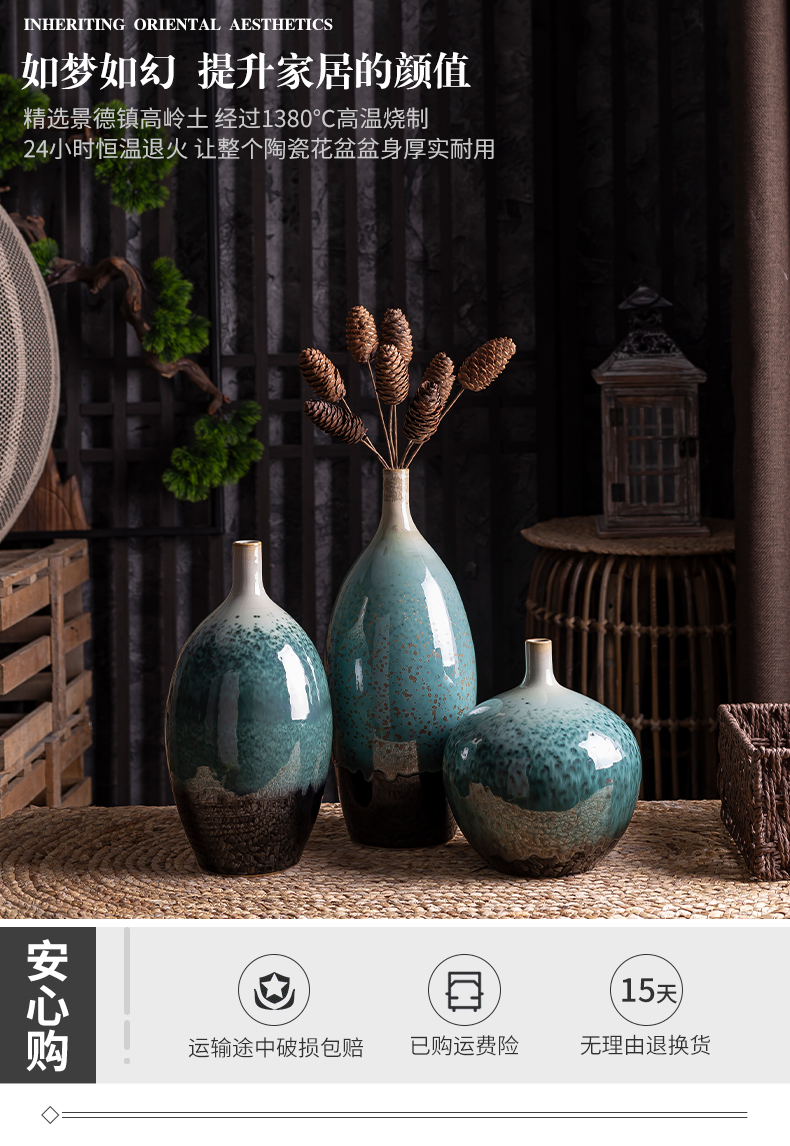 Chinese creative ceramic vase furnishing articles living room table suit household soft adornment zen simulation flower arranging flowers