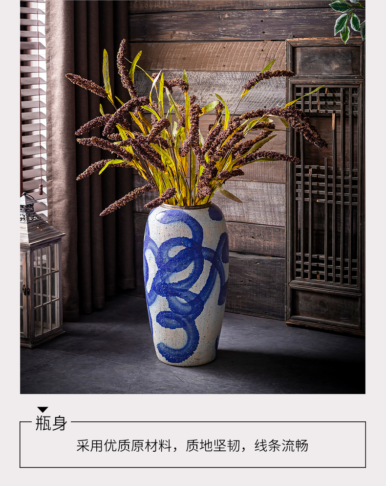 Jingdezhen European American ceramic vase of large sitting room furnishing articles of Chinese style restoring ancient ways courtyard porch floral arranging flowers