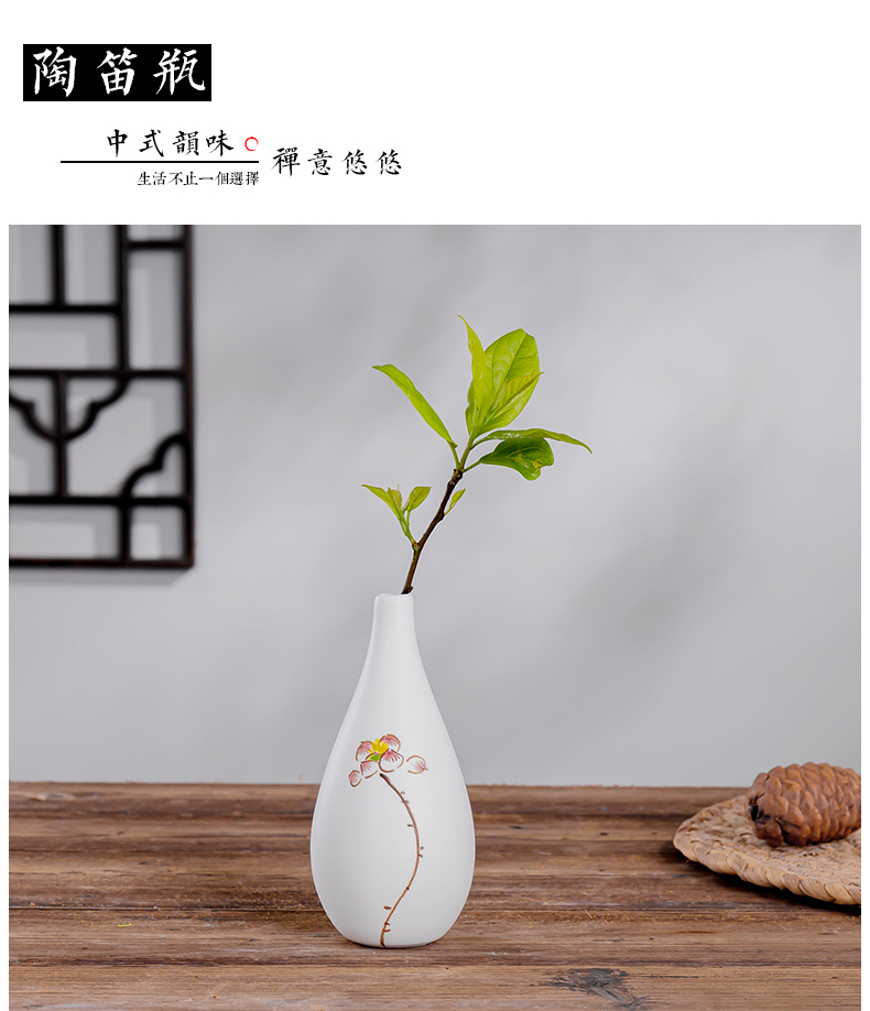 Japanese mini ceramic vase vase floral outraged tea zen Chinese copper grass home furnishing articles porcelain ornaments