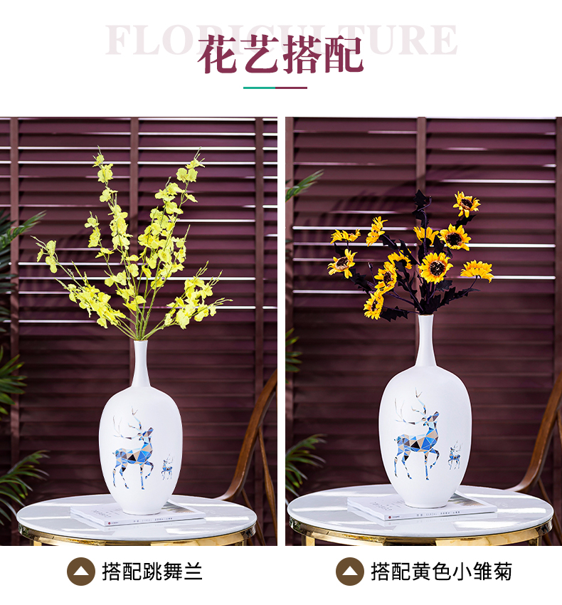 Light key-2 luxury ceramic vase Nordic floret bottle of creative home furnishing articles table contracted sitting room flowers flower arrangement act the role ofing is tasted