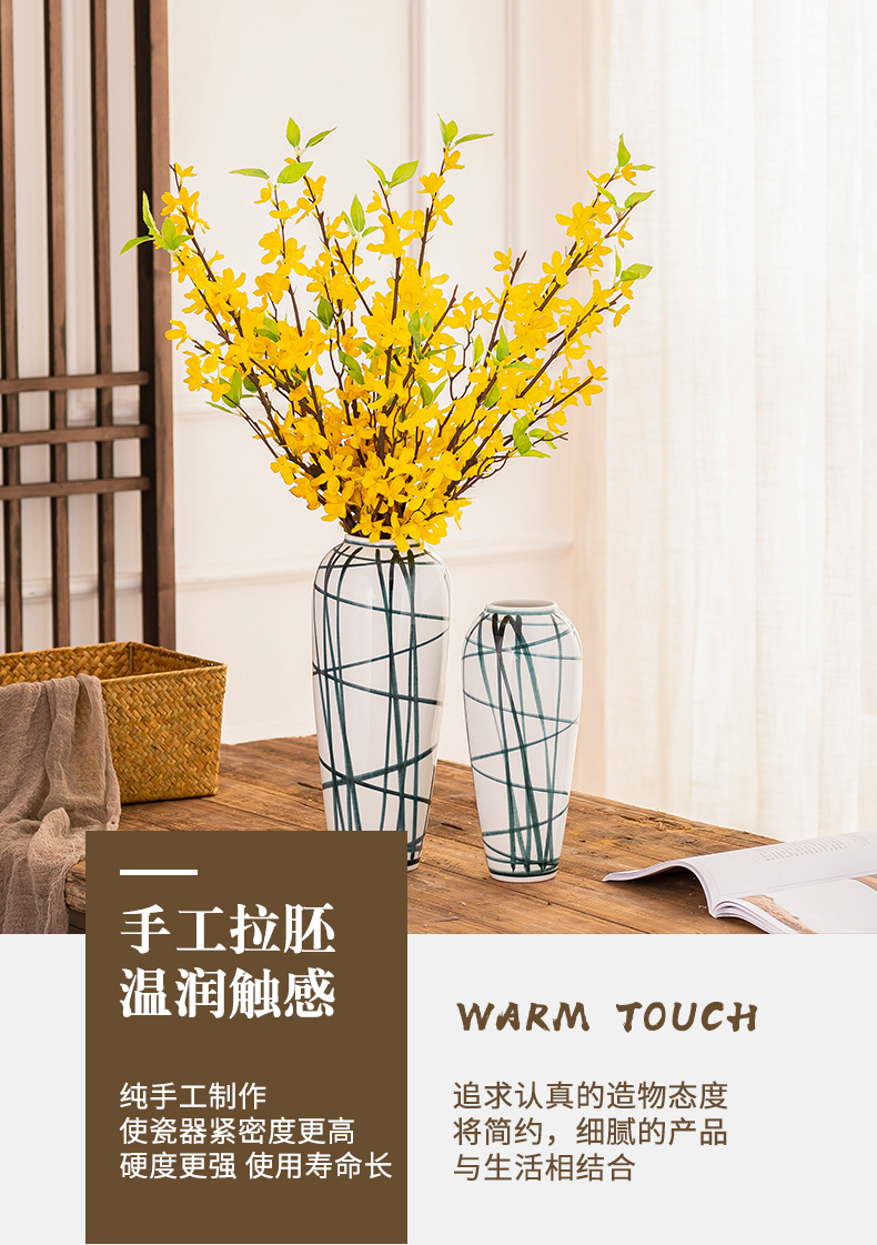 Ceramic dry flower decoration water raise floret bottle furnishing articles Nordic sitting room TV ark, creative flower arranging contracted household act the role ofing is tasted