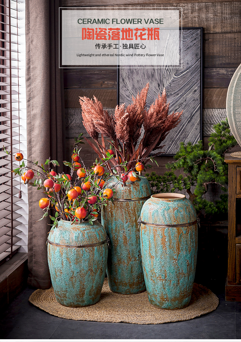 Coarse some ceramic pot fleshy field all over the sky star, dried flowers of large vases, restore ancient ways small and pure and fresh flower arrangement sitting room furnishing articles