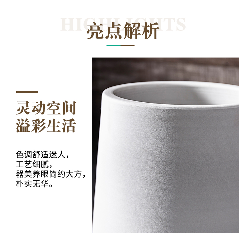 Nordic flowerpot land contracted white flowers large jingdezhen ceramic creative villa decoration flower arranging furnishing articles