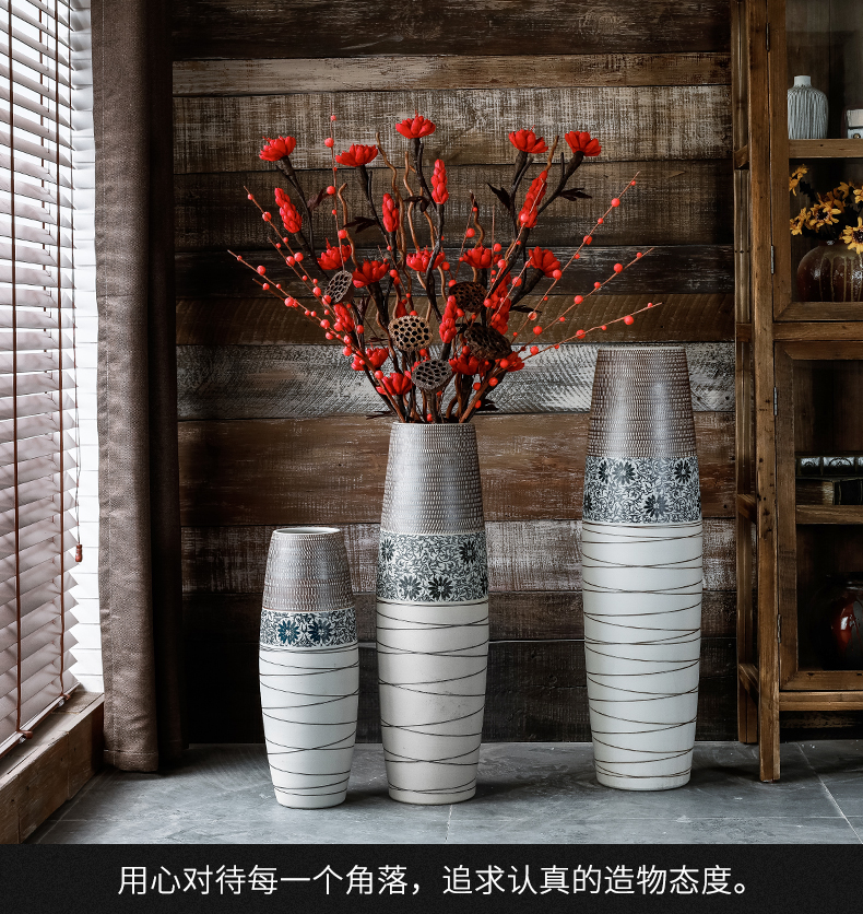 Ground vase Nordic large vases, the sitting room is I and contracted American dry flower arranging flowers tall ceramic decorative furnishing articles