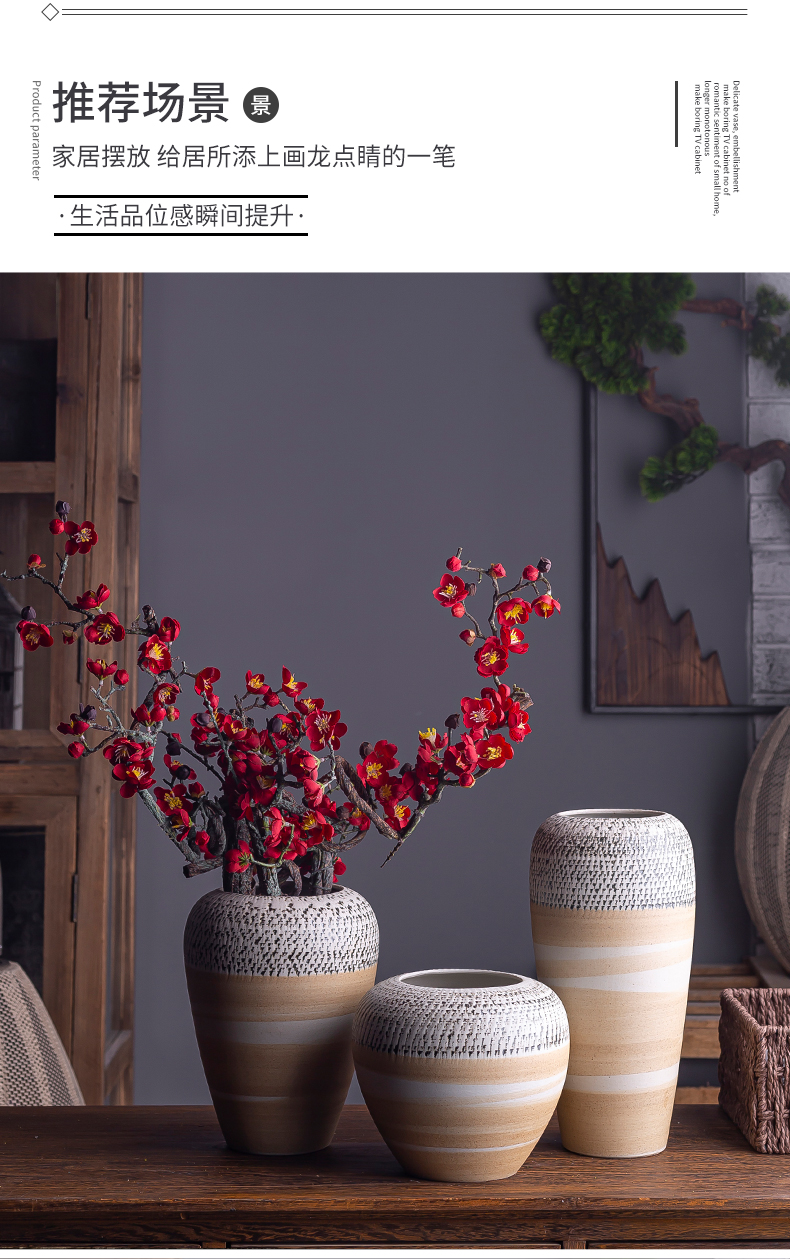 Northern wind restoring ancient ways of literature and art ceramic vase table I and contracted sitting room creative dried flower adornment furnishing articles flower arrangement